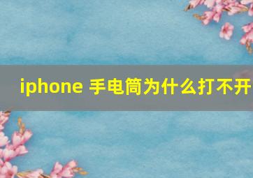 iphone 手电筒为什么打不开